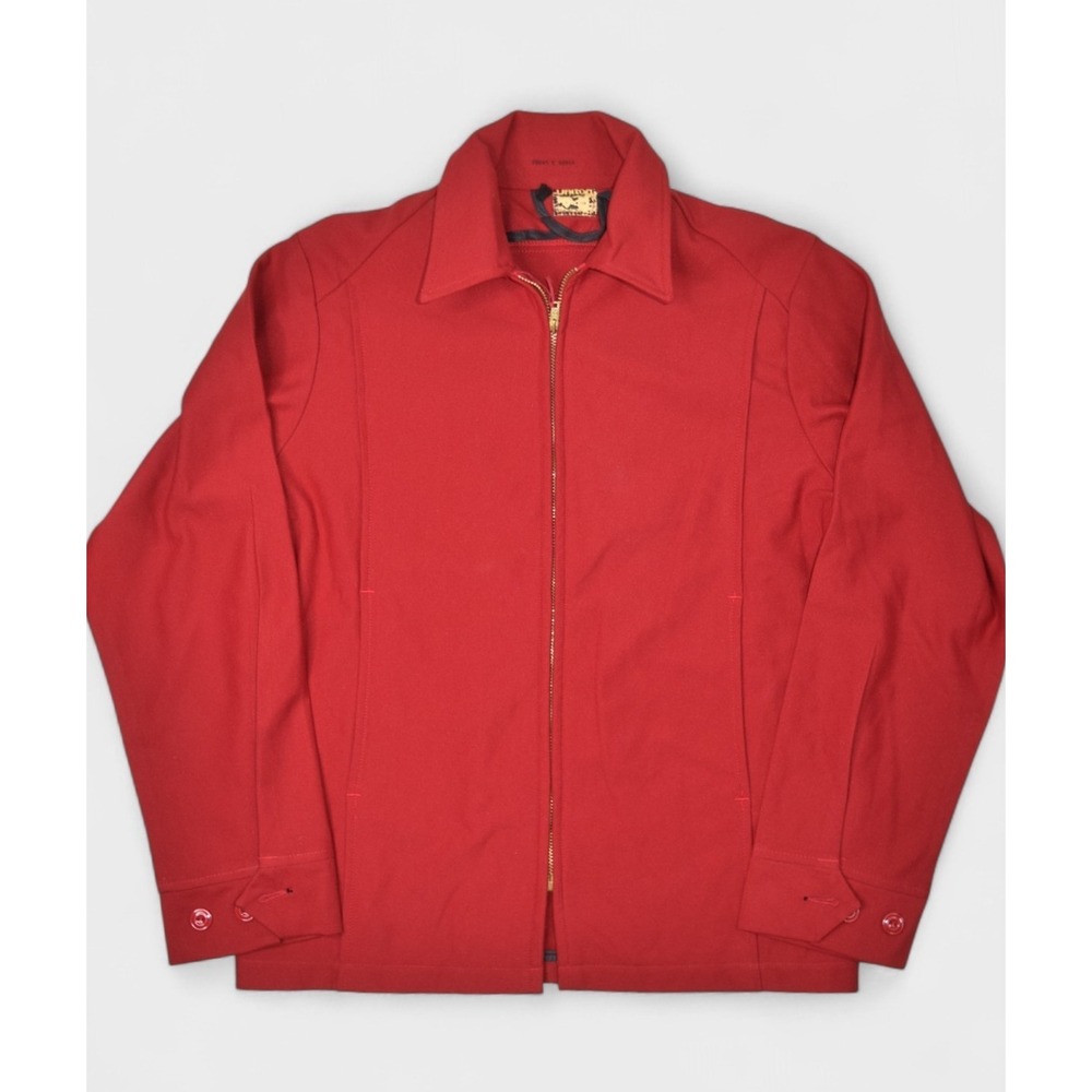 Vintage Unitog Jacket Mens 40 Small Red Workwear Zip Bomber Union Made USA Blank